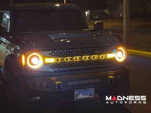 Ford Bronco Head Lights - Oculus Bi-LED Projector - Oracle - Amber